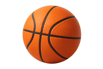 A textured orange basketball isolated with black lines
