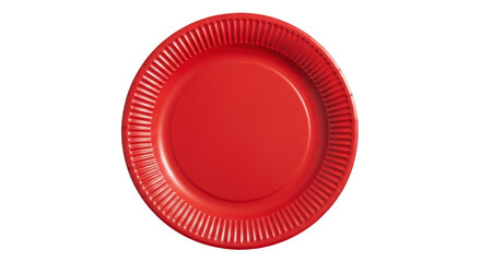 Isolated Red Paper Plate on White Background