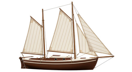 Isolated Sailing Boat