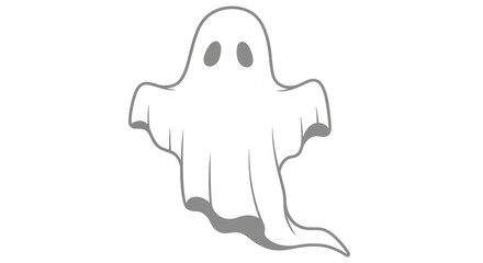 Isolated Simple Gray Ghost