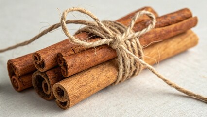 cinnamon sticks on a white background