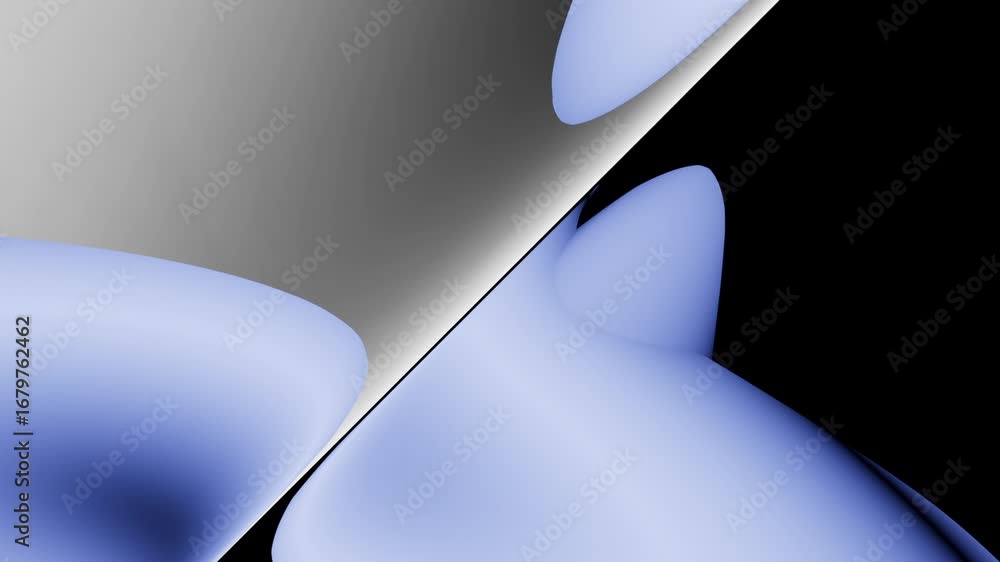 Aufkleber looping 3d animation. abstract background of liquid glass bubbles in soft blue color gradient. fluid
