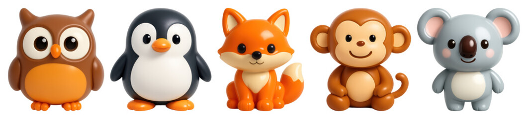 Fototapeta premium Cute animal figurines for play