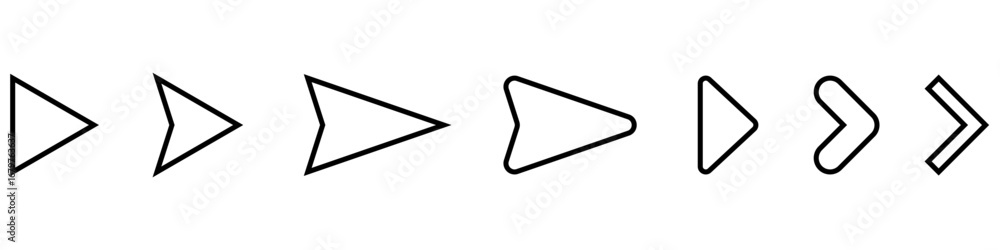 Poster arrows vector icon set. arrow icon. cursor illustration sign collection. pointer symbol. direction w