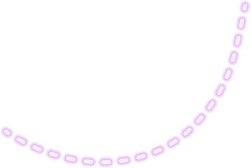 Dashed squiggle path in neon purple, forming an artistic and abstract visual element.
