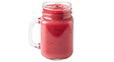 Isolated Red Smoothie in Glass Jar
