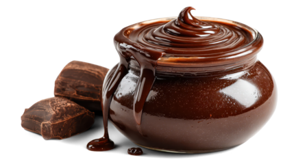 Chocolate sauce on a white background