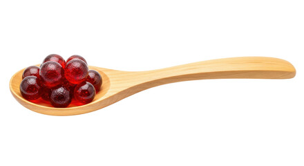 Isolated Red Tapioca Pearls in Spoon