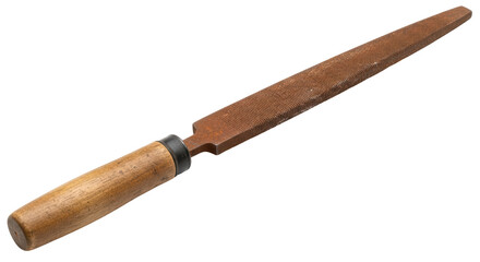 Isolated Metal Rasp with Wooden Handle