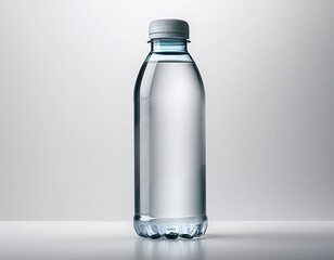 refreshing plastic water bottle on white background with minimalistic design ideal for advertising or branding concepts