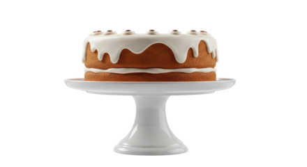 Isolated Layered Cake with White Frosting