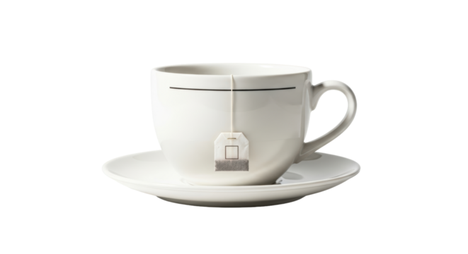 Isolated Tea Cup with Tea Bag