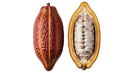 Isolated Cocoa Pods