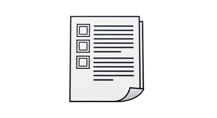 Isolated Paper with Checkboxes