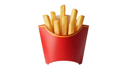 Isolated French Fries in Red Container