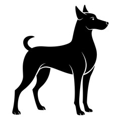 Minimal Dog Silhouette Graphic Vector, White Background