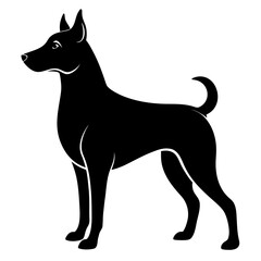 Minimal Dog Silhouette Graphic Vector, White Background