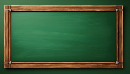 green chalkboard mockup with wooden frame isolated background