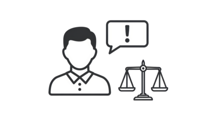 Isolated Person with Exclamation Mark and Scale