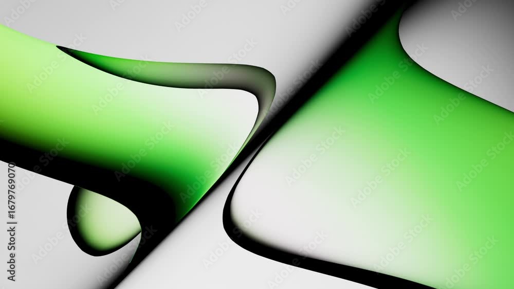 Poster looping 3d animation. abstract background. motion of fluid colorful bubbles. ribbed glass texture ma
