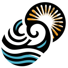 the sun sets and rises over the ocean