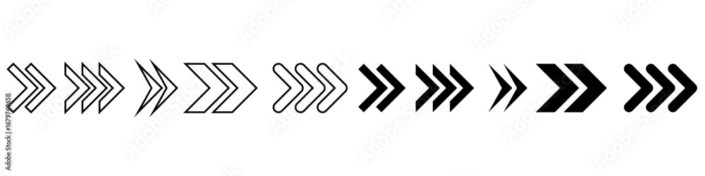 Poster arrows vector icon set. arrow icon. cursor illustration sign collection. pointer symbol. direction w