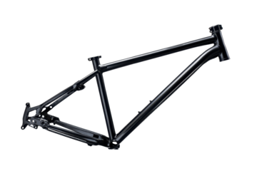Black Cross Bicycle Frame on Transparent Background