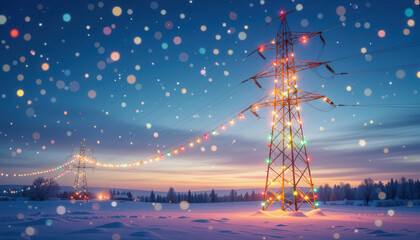 Electric pylon chrstmas