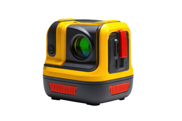 Yellow Compact Cross Laser Level on Transparent Background