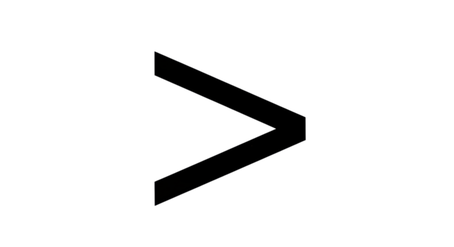 Isolated Greater Than Sign