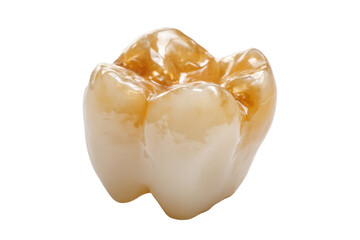 Dental Crown Prosthesis Isolated Ceramic Molar on Transparent