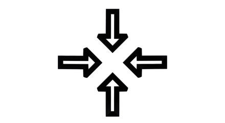 Fototapeta premium Isolated Arrows Pointing to Center