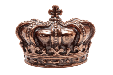 Antique Bronze Crown Coin on Transparent Background