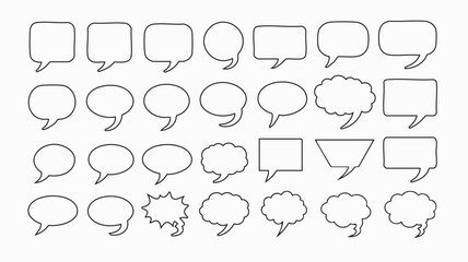 Speech & Thought Bubble Outlines &ndash; Editable Comic Templates with Unique Shapes for Dialogue, Storytelling, UI Design, Social Media, and Graphic Projects