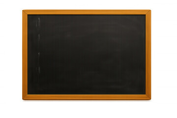 Clean blackboard with wooden frame on transparent background, ideal for educational or learning projects