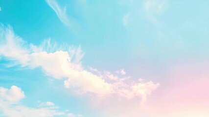 A commercial airliner soaring above fluffy white clouds in a bright blue sky - Powered by Adobe