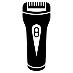 Electric Shaver Black Silhouette Vector on White Background
