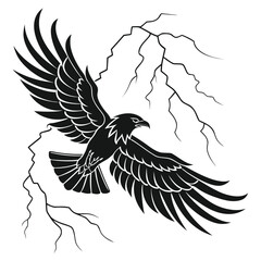 Phoenix wings glowing across neon storm silhouette
