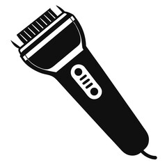 Minimalist Electric Shaver Vector Illustration – Black Silhouette