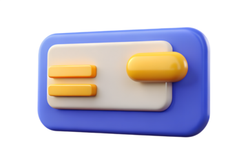 3D isometric credit card isolated on white background.