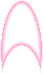 Shape with neon outline of a concave oval.