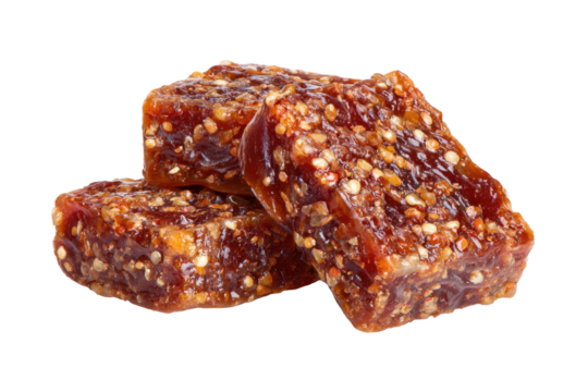 Square Date Snack Pieces on Transparent Background