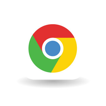 google chrome logo with shadow. google chrome icon with shadow. google chrome button with shadow.	
