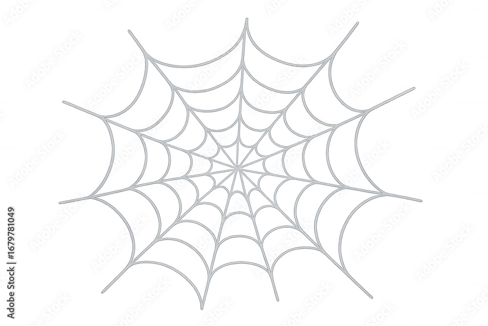 Wall mural intricate spider web forming a symmetrical pattern of concentric circles on a transparent background