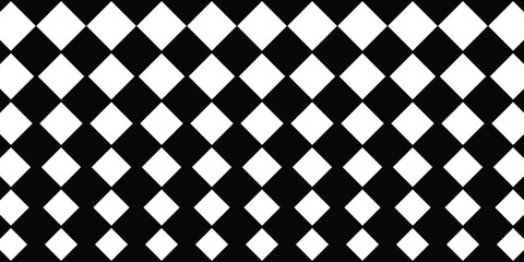 Seamless harlequin pattern with black diamonds on a white background. Checkered harlequin diamond seamless background pattern vector in black and white seamless diamond pattern in red and beige colors