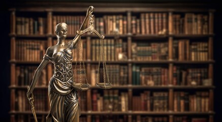 Legal and law Statue of Lady Justice and judge gavel
