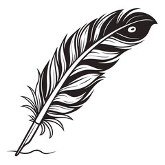 Obraz premium Phoenix feather glowing in spiral torch silhouette