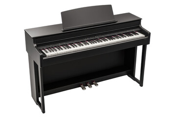 Fototapeta premium Black Digital Piano on Transparent Background