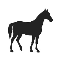 Obraz premium Horse silhouette logo. Black icon horse isolated on white background. Vector illustration side view