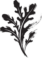 Fototapeta premium Minimalist Arugula Sumi-e Illustration with Brush Stroke Texture